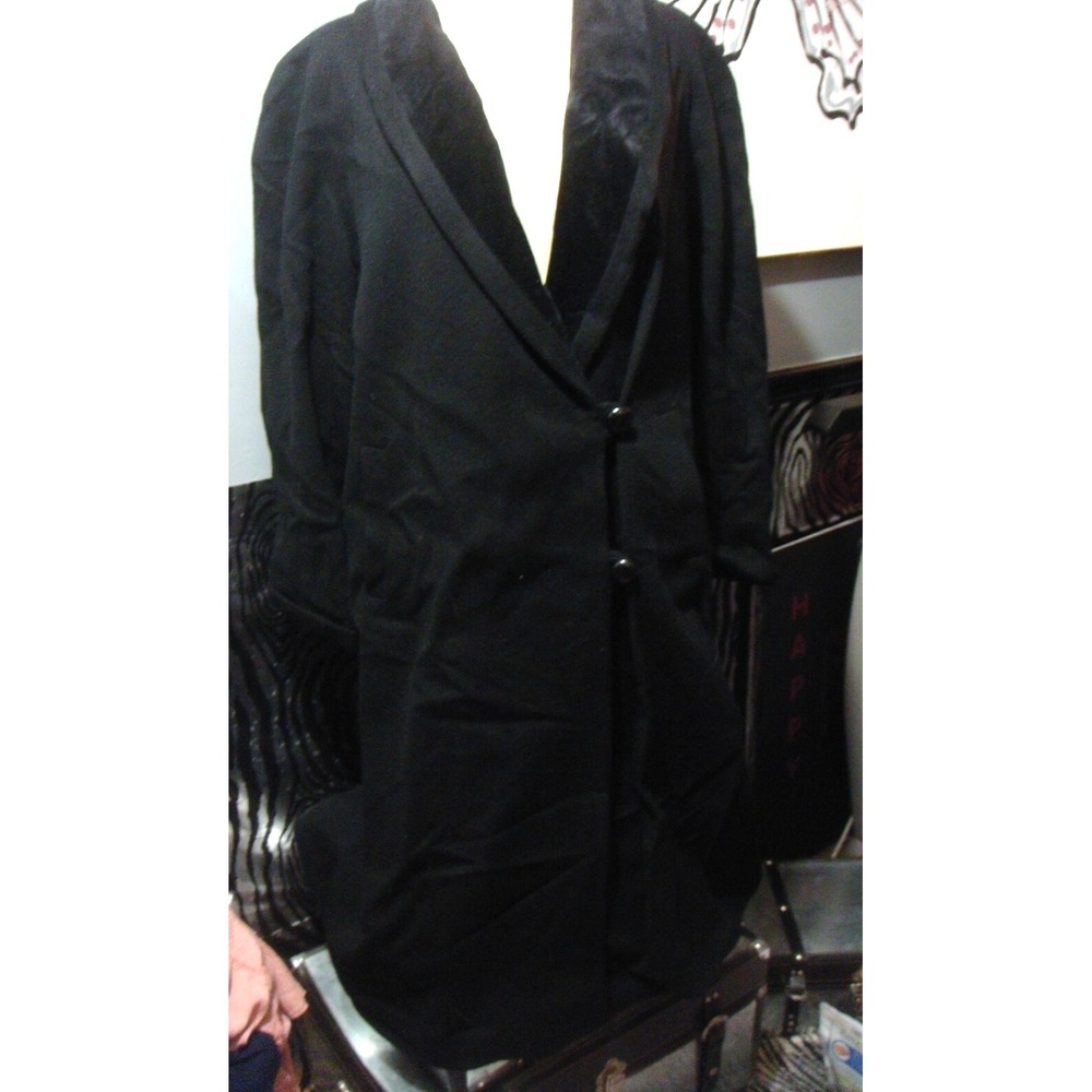 Evan Picone Slovakia made‎ womens long black winter coat 100% wool size 6